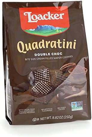 Loacker Quadratini Premium Double Choc Wafer Cookies, 250g/8.82oz (14305)