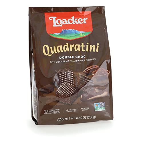 Image of Loacker Quadratini Premium Double Choc Wafer Cookies, 250g /8.82oz (14305)