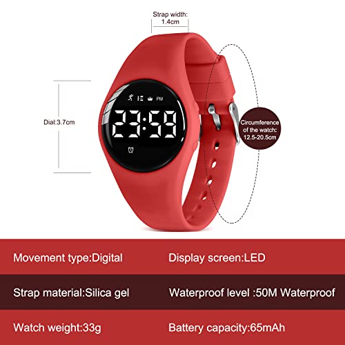Image of Kids Watches for Girls Boys Digital Sport Watch with Step Counter Pedometer Vibration Alarm Clock, No App Waterproof Fitness Tracker Kids Watch Boys Girls Teens Students Ages 5-16
