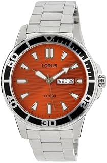 Lorus Mężczyźni Zegarek, Pomarańczowy, 42 mm