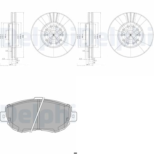 DELPHI Bremsscheiben 296mm + Beläge vorne passend für IS E1 + GS S16 + SC