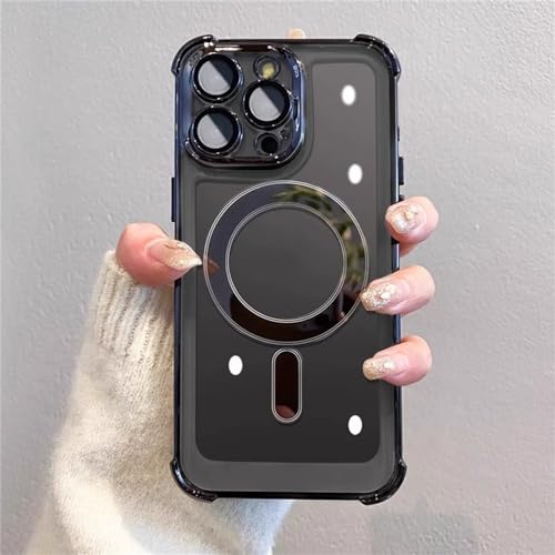 Coque antichoc iPhone 15 Plus transparente magnétique noire