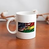 11 Oz Ceramic White Mug America Vs Bolivia Bolivian Flag Combo Classic Cup with Handle for Men Women Gifts Home Office