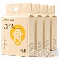 FUKUMARU Tofu Cat Litter, Clumping Litter for Cats, Mixed Corn Pellets, Dust-free and Easy Clumping, Odour Control, Flushable, Direct to Toliet, Low Residue,16 L (4 Packs)