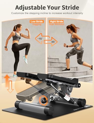 Image of SPORTSROYALS Stair Stepper,Twist /Mini Stepper for Exercise at Home,Step Machine with Resistance Bands for Full Body Workout, 350lbs+ Capacity