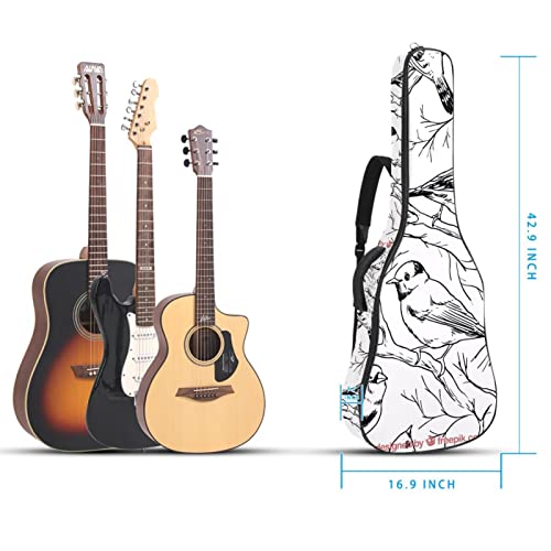 Sketch Bird Housse de transport imperméable en tissu Oxford pour guitare avec bandoulière réglable - Les Beatles, Paul McCartney, John Lennon, RIngo Starr, George Harrison Sketch Bird Housse de transport imperméable en tissu Oxford pour guitare avec bandoulière réglable – Image 6