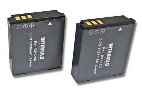 INTENSILO 2X batería Li-Ion 1250mAh (3.7V) para videocámara Samsung HMX-QF20, HMX-QF20BP, HMX-QF30WP, HMX-T10 y IA-BP125A.