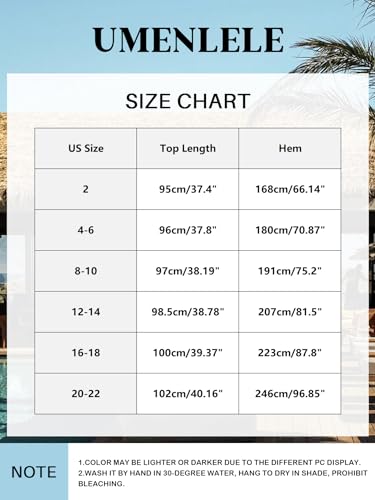 Umenlele Women's Smocked Ruched Tie Knot Ruffle Beach Sarongs Swimsuit Cover Up Split Maxi Skirt - Image 8