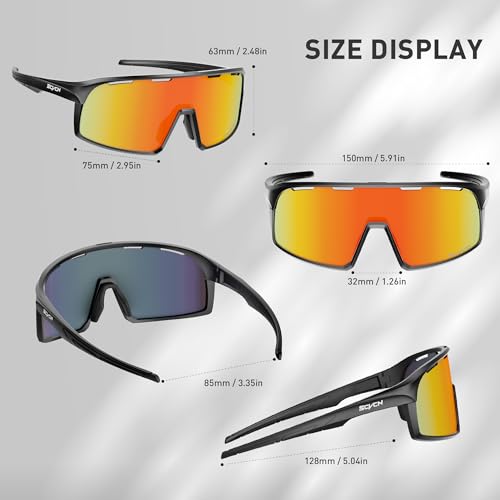 SCVCN Cycling Glasses Sports Sunglasses Clear Men Women Bicycle MTB UV400 Protection Running Mountain Bike Baseball Biking Goggles Riding BMX Fishing Riding Golf Driving Softball 501 - image 4