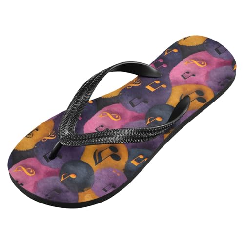 Flip Flop Sandals Music Pattern Print for Women Men Beach Outdoor XS2