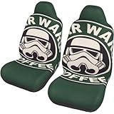 スターウォーズ カーシートカバー ２枚セット 前席用 軽 普通車適用 フロント 軽自動車 シートカバー 背面フル ブラック 運転 助手席