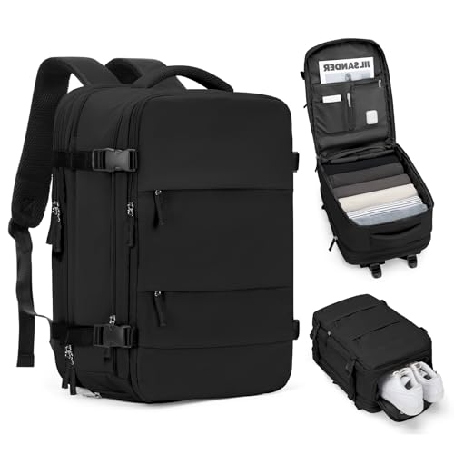 Mochila de viagem coofay casual e versátil, A - Preto, Expandable, Moderno