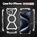 Military Shock Resistant Mag Case for iPhone with 360 Rotatable Ring Holder, Magnetic Wireless Charging Compatible, 1*Screen Protector, 1*Camera Protector (Metallic Silver, for iPhone 15 Pro Max 6.7