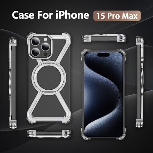 Housse protection iPhone 15 Pro Max antichoc coque aimantée avec support 360 - 5