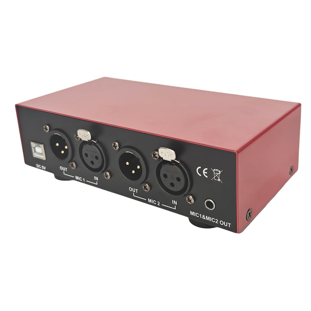 48V Phantom Alimentation Alimentation USB Double Sortie Mixte pour Les Microphones de Condenseur Équipement D'Enregistrement de Musique avec Câble XLR Double