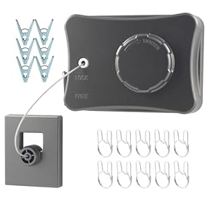 Wawacomp SH1619 Ausziehbare Wäscheleine 5m