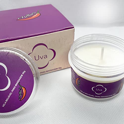 Vela para Massagem Beijável Sabor Uva Chillies Oléo Lubrificante