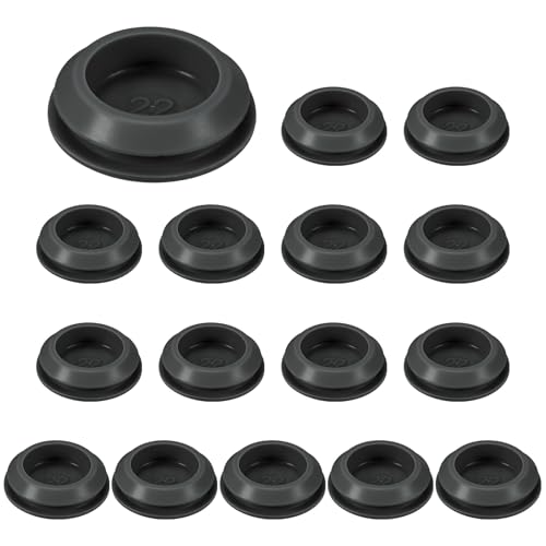 Image of M METERXITY 16-Packs Silicone Hole Plugs, Snap in Locking Hole Plugs for 22-24mm Hole, Round Hole Rubber Plug Kitchen Bulkheads Waterproof Sealing Plugs [Black]