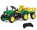 Peg Perego John Deere Farm Power 12 Volt Ride-on Tractor and Trailer with Remote Control