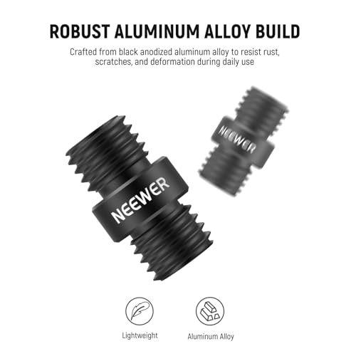 Image of Neewer 15mm Rod Connector, 2 Pack, M12x1.5, Black, For NEEWER Aluminum Alloy 15mm Rods & LWS Shoulder Rigs