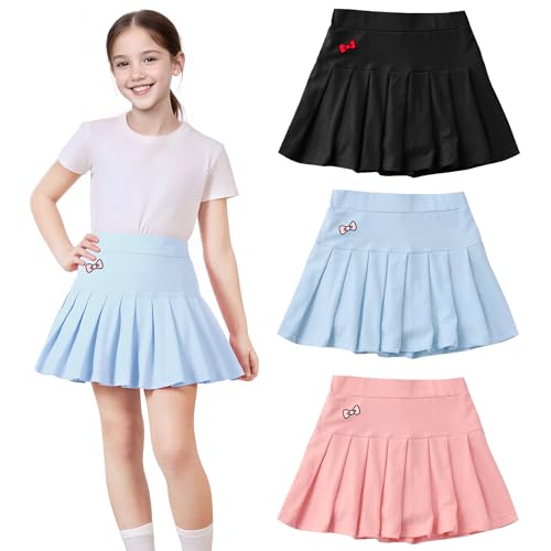 Girls' Stretch Waist Skorts | Athletic Skater Skirt for Play & School | Comfort Uniform Dress Ages 3-12