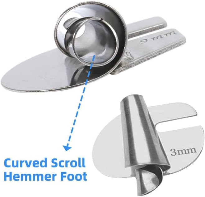 Miniatura 6 de Pie de dobladillo enrollado de costura, accesorio de dobladillo enrollado para máquina de coser, pie de dobladillo enrollado de costura universal