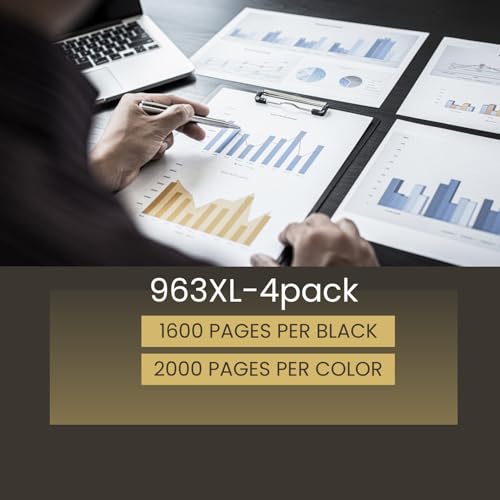963XL Kompatibel für HP 963XL Multipack für HP 963 für HP Officejet Pro 9010 Patronen 9020 9012 9022 9014 9015 9016 9018 9019 4er-Pack