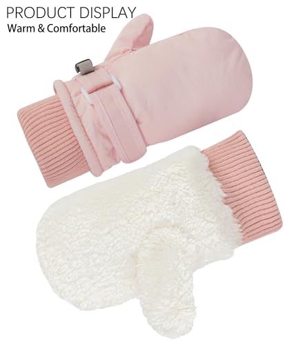 Winter Ski-Gloves for Kids - Boys-Girls-Warm-Plus-Velvet-Thickened Mittens Children-Cold-Weather Glove 2-4 Y3