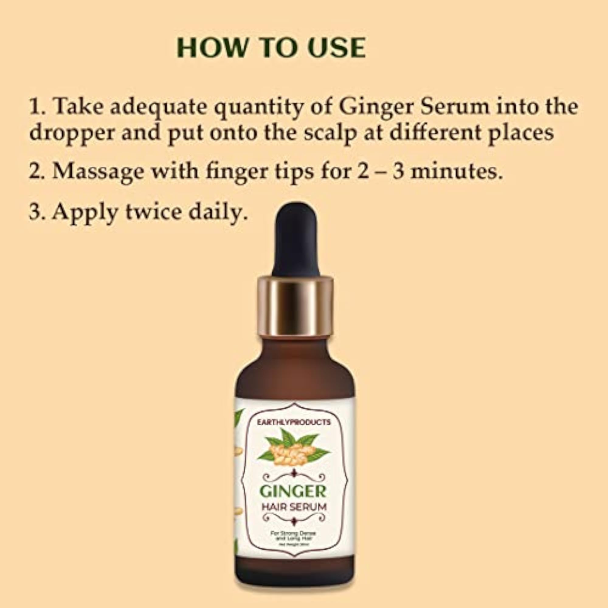 Ginger Hair Serum with Herbal Extracts for Nourishment