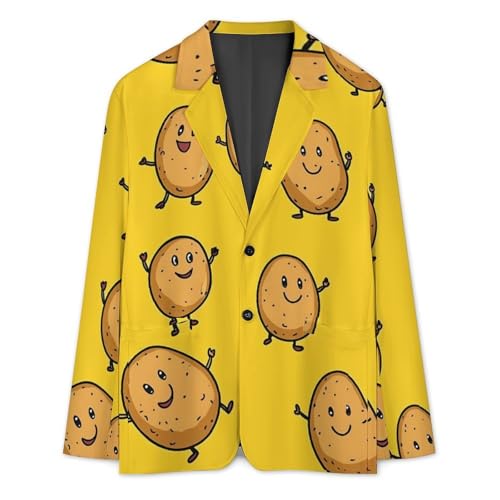 Cute Potatoes Mens Blazer Lightweight Sport Coat Two Button Suit Jackets3