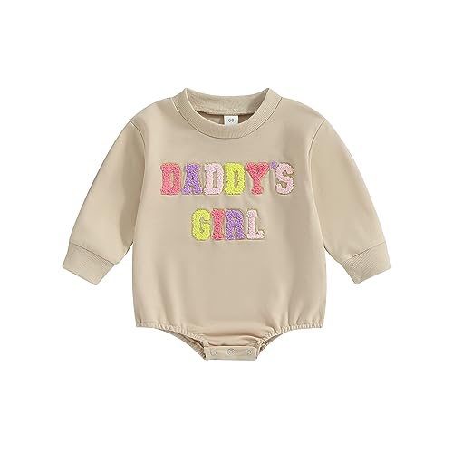 Image of MERSARIPHY Baby Girl Boy Sweatshirt Romper Newborn Crewneck Long Sleeve One Piece Bubble Bodysuit Fall Neutral Infant Clothes