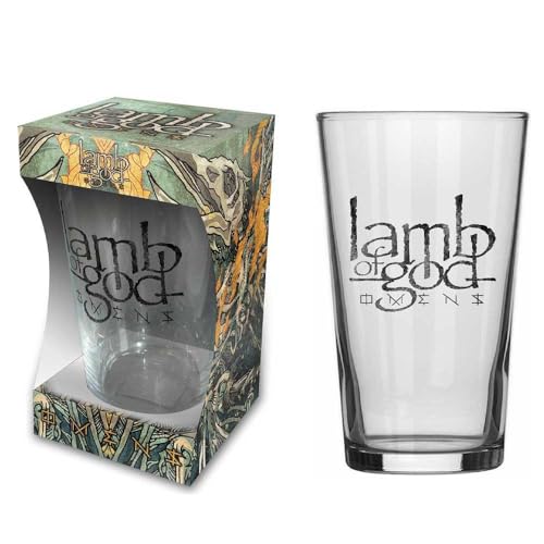 Lamb Of God Beer Glass Omens Band Logo Official Boxed One Size