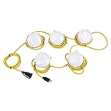 LEDMyplace 50FT Construction String Light, 65W LED Work Light, 8000 Lumens, 5000K Daylight White, IP65 Waterproof, Portable Hanging Construction Lights for Workshop Mine Job Site for Outdoor