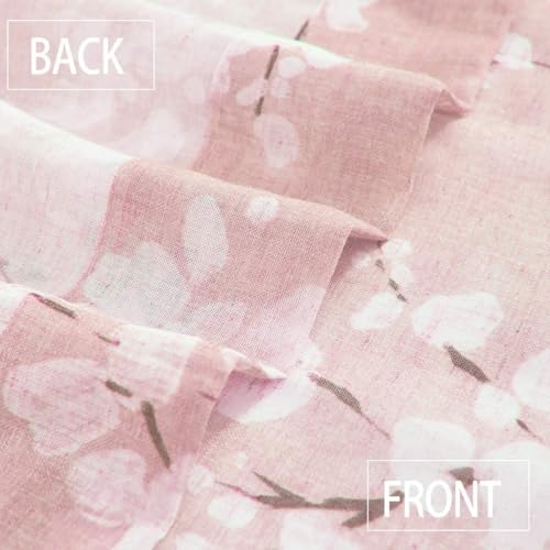 Image of BFAM Sheer Curtain with Floral Print, Premium Printed Sheer Drapes, Eyelet /Grommet Curtain for Living Room, Bedroom, Light Filtering Curtains, Pink Floral 5 Feet,Pack of 1 Curtain