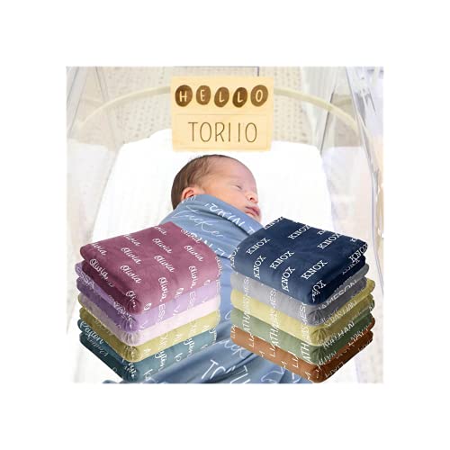 Personalized Baby Blankets, Baby Blankets for Girls and Boys with Name Flannel Plush Baby Customized Blanket Personalized Gifts for Kids(40 x30 inch)