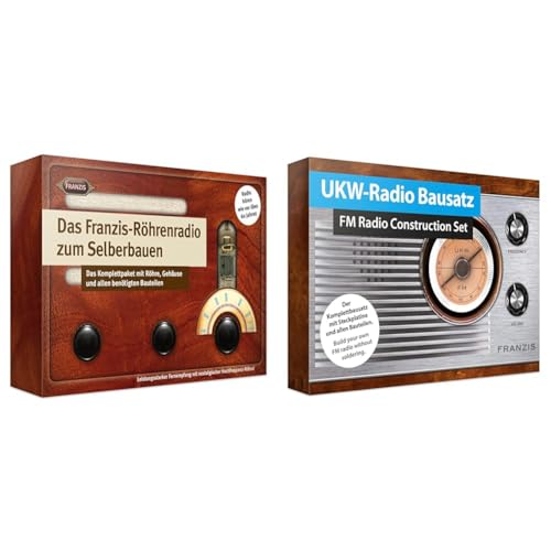 FRANZIS 67041 – Das Röhrenradio zum Selberbauen & 65287 - UKW-Radio Bausatz, Komplettbausatz mit Steckplatine und allen Bauteilen, zum Zusammenbauen ohne Löten, empfohlen ab 14 Jahren