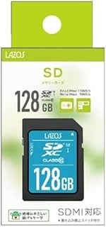 SDカード 128GB SDXC 記録 デジカメに ビデオに メモリカード めもりーかーど Lazos SDXCカード 128GB class10 L-B128SDX10-U3