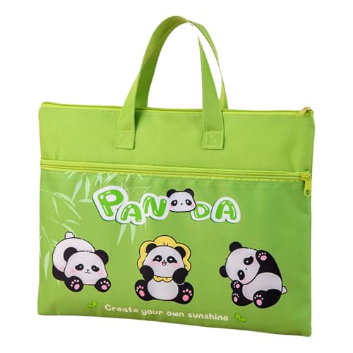 Bolsa de libros de dibujos animados, bolsa de archivos de mano, 2 compartimentos, con cremallera, carpeta de documentos para estudiantes, oficina, personal, oficina, documentos
