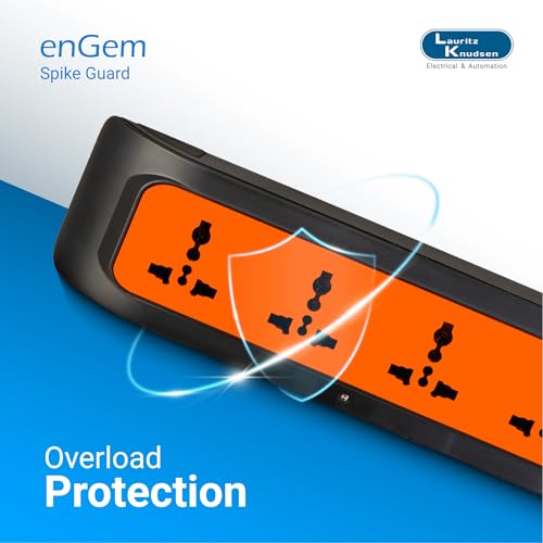 Image of Lauritz Knudsen Electrical & Automation CB93300AB06 enGem 4 Way Spike Guard - 1.5 Mtr with Up to 12 Years Warranty | for Homes, Apartments, Commercial Space (Offices /Malls), Healthcare