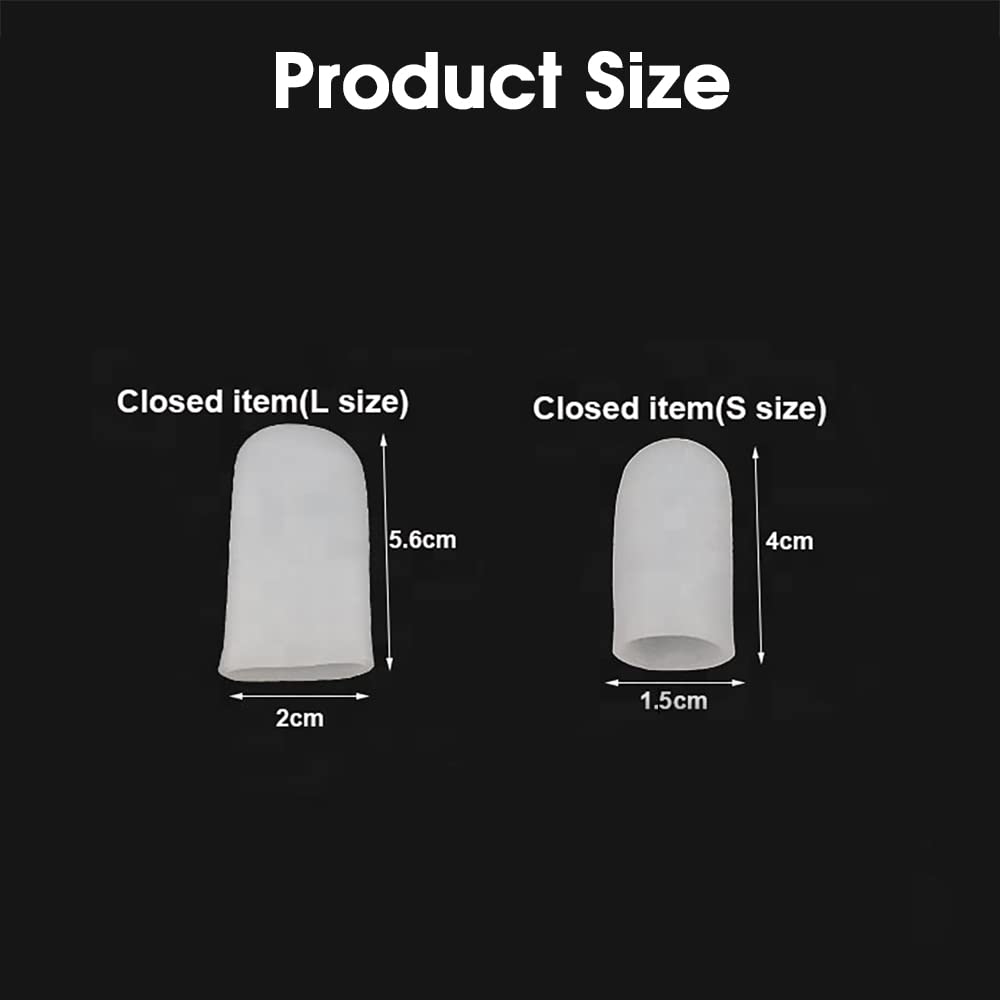 MAYCREATE® 10Pcs Toe Separator for Women, Soft Gel Toe Caps Toes Protector Set, Toe Tube Cover for the Recovery of Callus, Blisters, Hammer Toes, Ingrown/Loss Toenails (L+S) - Image 2 thumbnail
