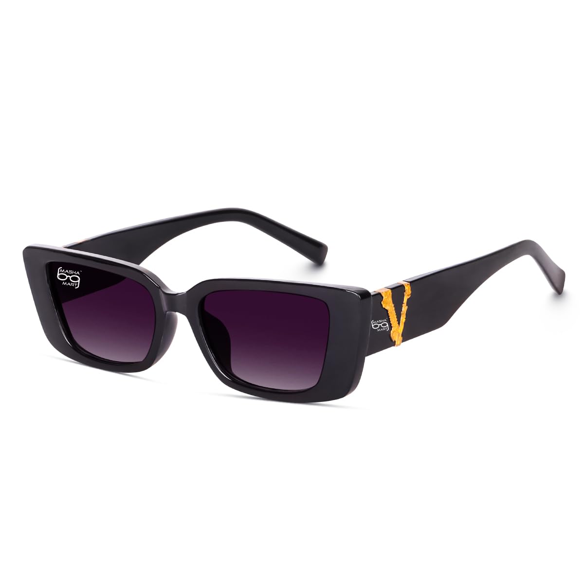 mashamart UV400 Protection Cat-Eye Retro Sunglasses for Women Black color-picture-49