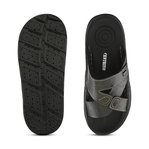 Image of Centrino Men's Slide Sandals | Stylish Adjustable Velcro Strap Sandal with Grip Insole | Casual Summer Footwear | Comfortable Casual Footwear for Office, Travel & Walking (9577)