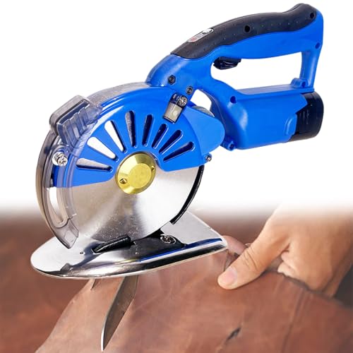 Coupe-titre rotatif électrique de 125mm 16.8V sans fil, réglable à 5 vitesses avec autolubrification, couteau à batterie pour l'outil de couture textile multicouche en cuir, comprend 2 batteries et ch