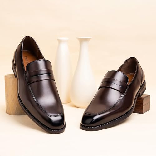 Image of LOUIS STITCH Formal Shoe For Men Lace-up Shoes |Breathable Lining, Moccasins Style | Comfortable for Business, Casual, Daily Wear & Parties (SXMCBB)