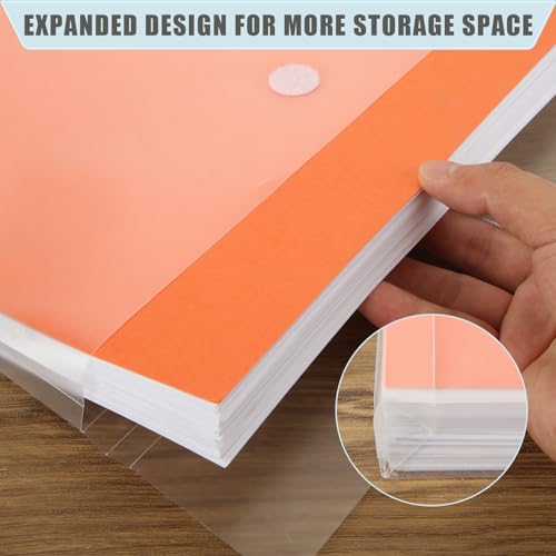 Image of ABuff 30 Pieces 12x12 Inch Scrapbook Paper Storage Organizer with Hook and Loop Closure Plastic Paper Holder Craft Paper Storage for Holding Scrapbook Paper, Vinyl Paper, Photos, Documents, Clear