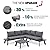 Soleil Jardin 4-Piece Outdoor Patio Furniture Set L-Shaped Aluminum Sectional Sofa with Coffee Table All-Weather Patio Conversation Set with Cushions, Dark-Grey