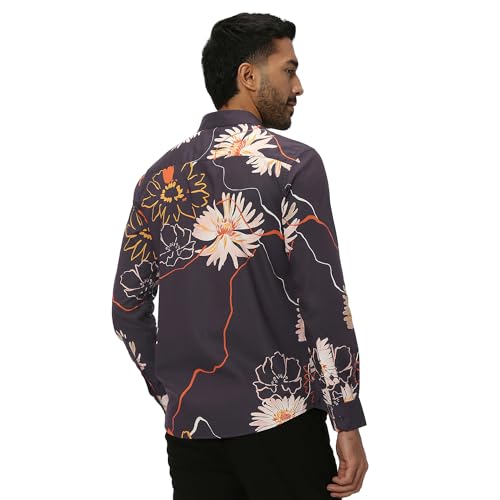 Image of MUFTI Men's Printed Slim Fit Cotton Casual Shirt with Spread Collar & Full Sleeve(Also Available in Plus Size) |Cotton Casual Shirt for Men | Casual Shirt for Men