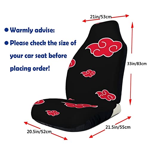 Aroundvvizz Car Seat Cover, Full Front Seat Cover 2 Pcs , Japanese Anime Car Seat Cover Black Car Cushion Cover, Easy Installation, Universal Suitable For Car, Truck, Car, Sedan, Suv, Van #TOP3