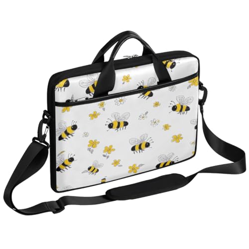 Bolsa para laptop de 15 pulgadas con diseño de abejas y flores miniatura 1