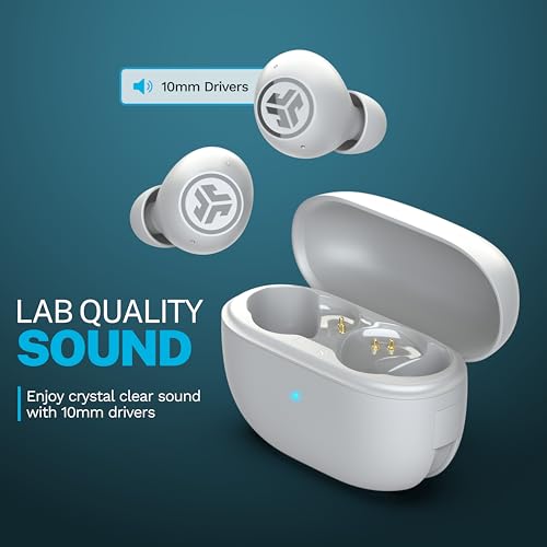 Image of JLab Go Pop ANC, True Wireless Earbuds, Active Noise Cancelling, Bluetooth Earbuds with Charging Case, Cloud White